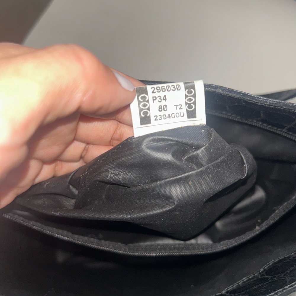 Furla crocodile embossed black leather tote bag - Picture 16 of 16